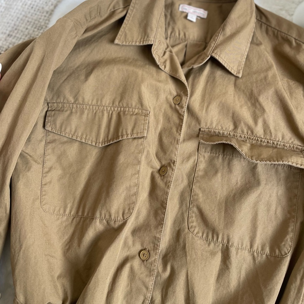 Gap belted shirt dress in light brown beige size s - Picture 7 of 7